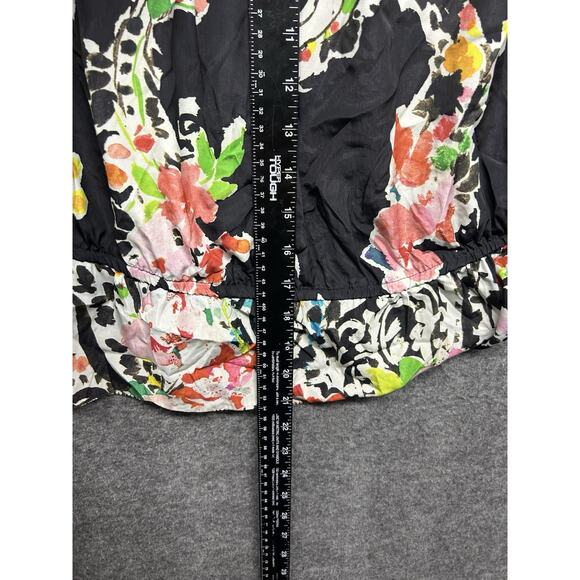 Lauren Ralph Lauren Ordisty Paisley Crepe Blouse Women’s Size Large Peasant Boho - Picture 5 of 6